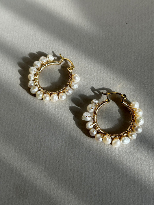 Maxi earrings with Bonhomía pearls