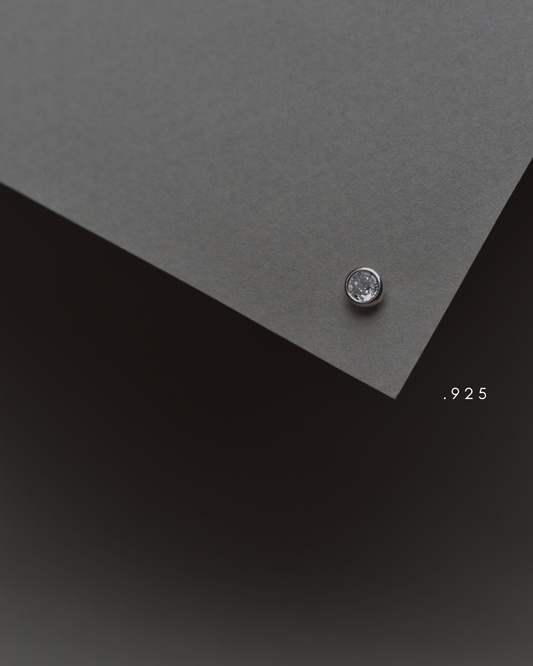 Piercing Metal Moon Circle Zirconia Silver .925