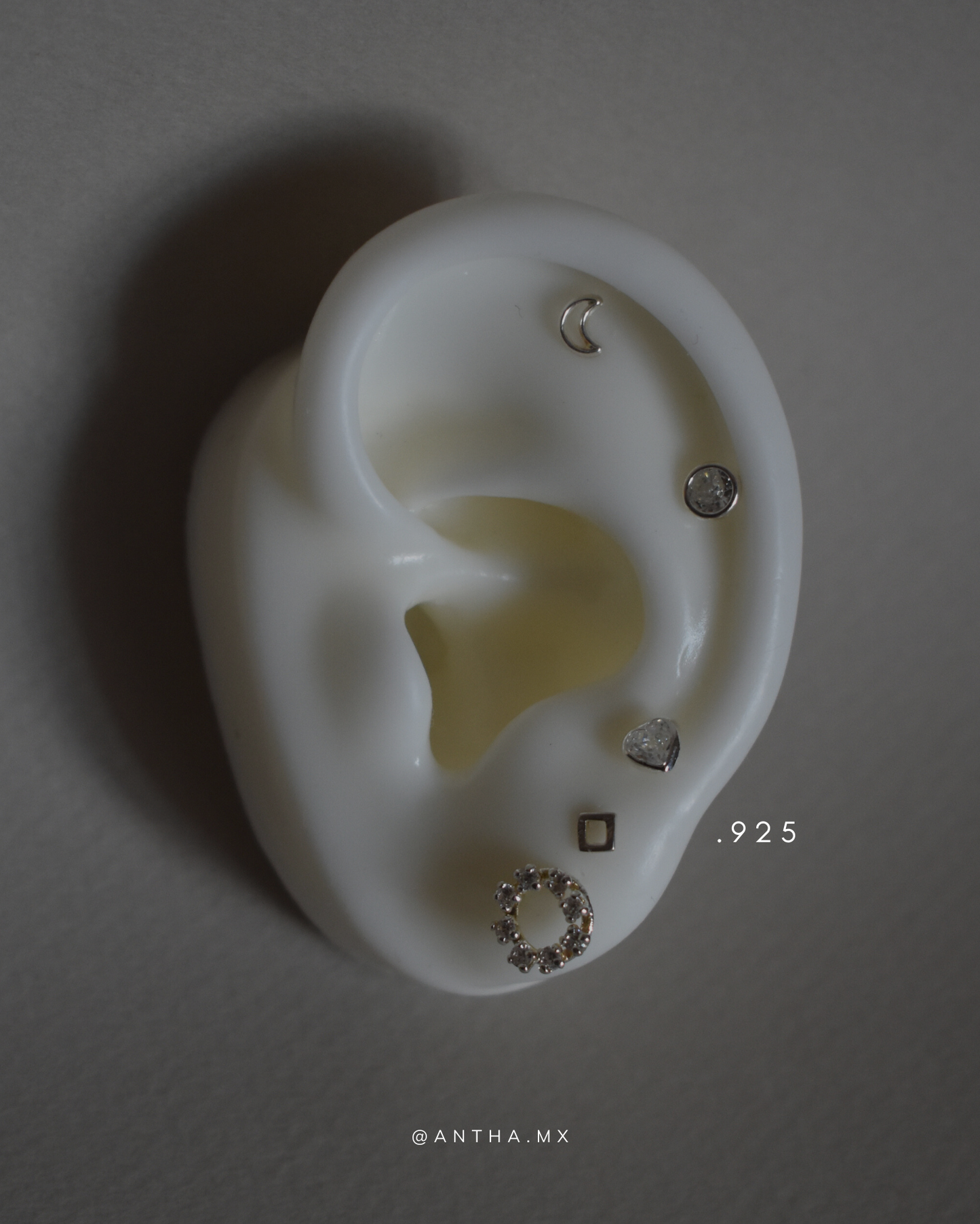 Piercing Metal de Luna Plata .925