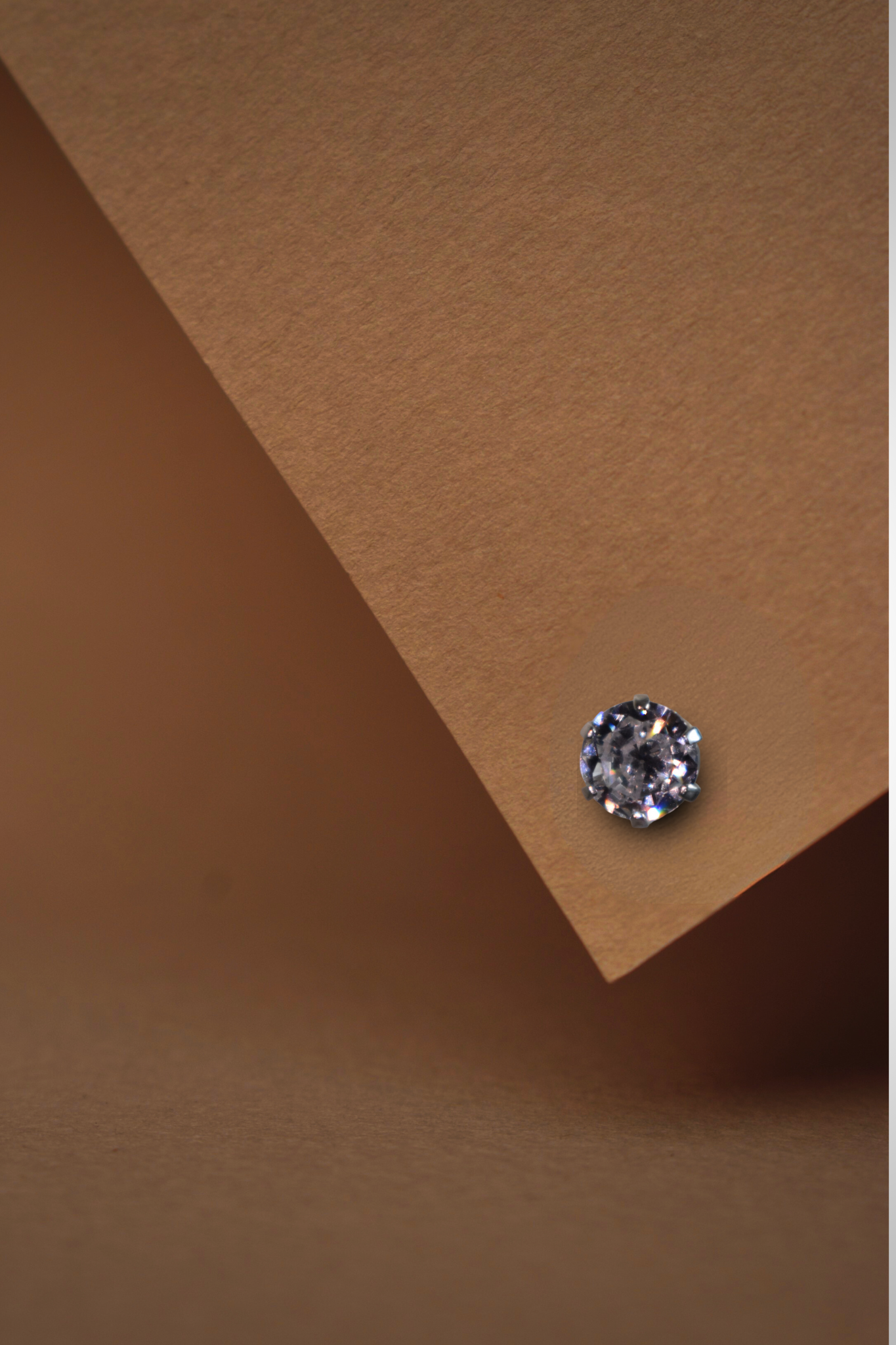 Arete Metal de Luna Diamante Zirconia Plata .925