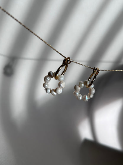 Bonhomía Mini Hoop Earrings with Removable Pearl Hoop