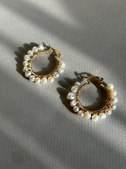 Maxi earrings with Bonhomía pearls