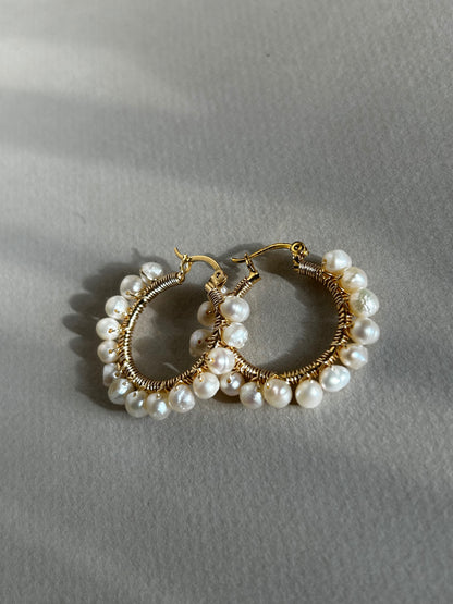 Maxi earrings with Bonhomía pearls