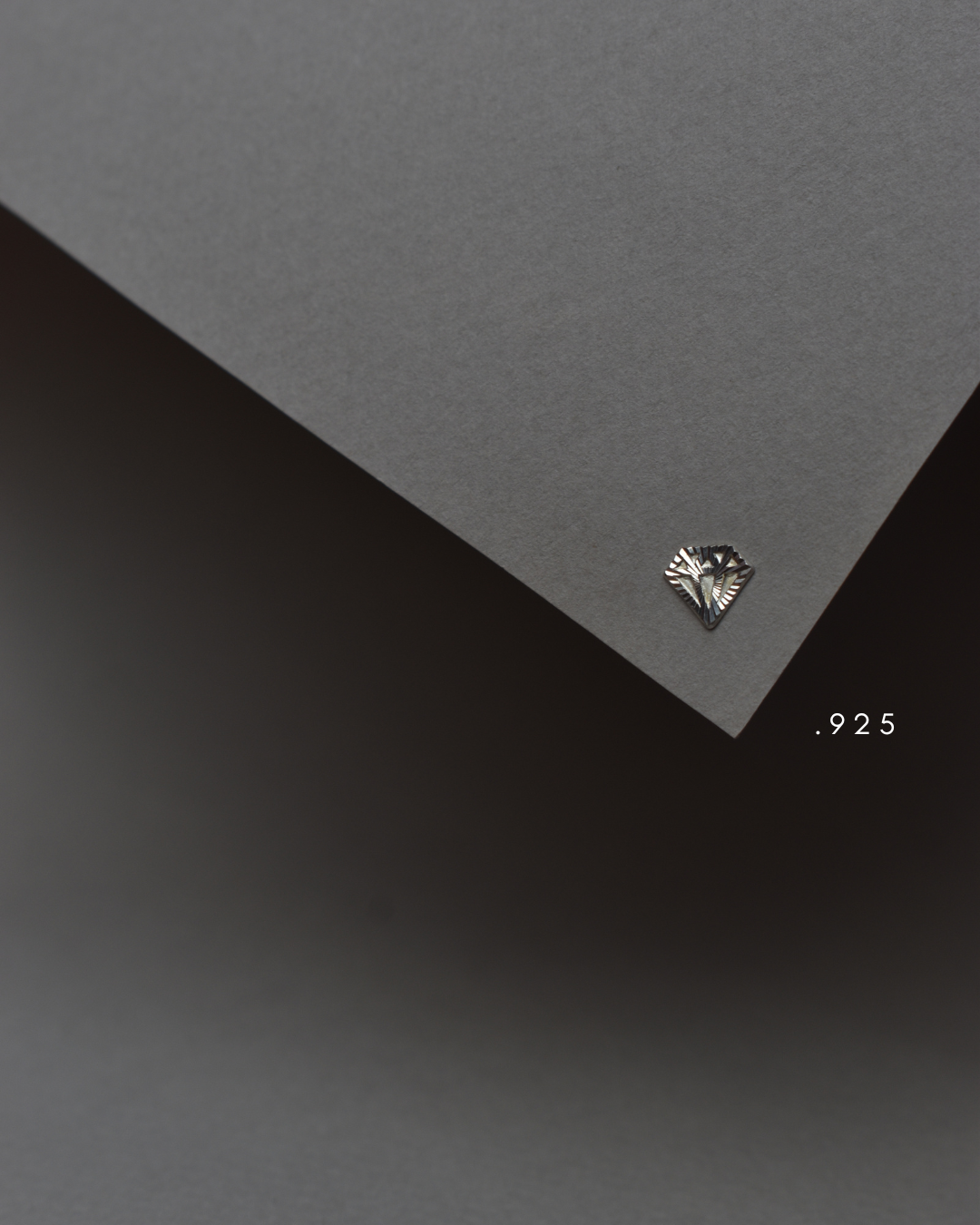 Arete Metal de Luna Diamante Plata .925
