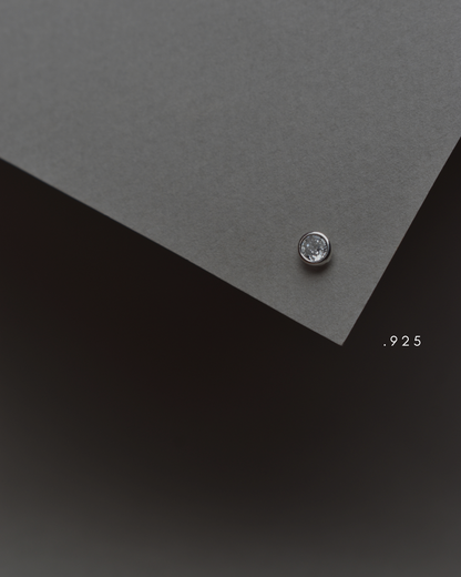 Piercing Metal de Luna Círculo Zirconia Plata .925