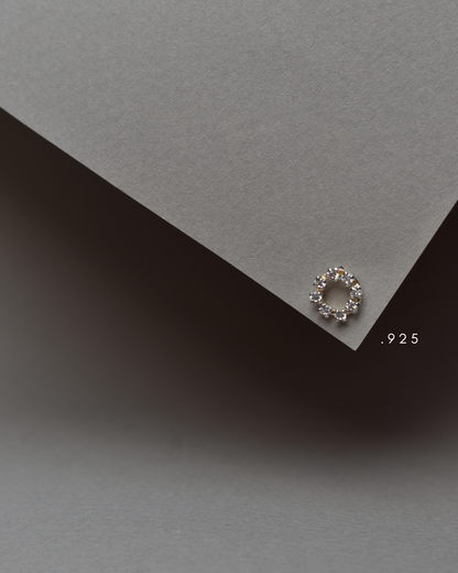 Piercing Metal de Luna Corona de Zirconias Plata .925