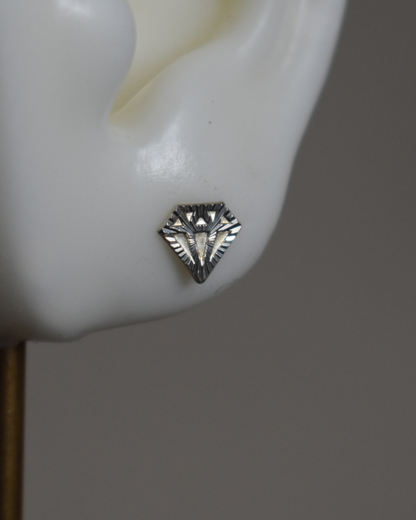 Arete Metal de Luna Diamante Plata .925