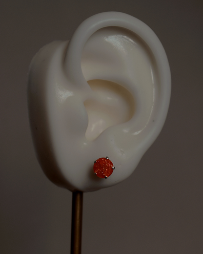 Arete Metal de Luna Diamante Zirconia Melón Plata .925