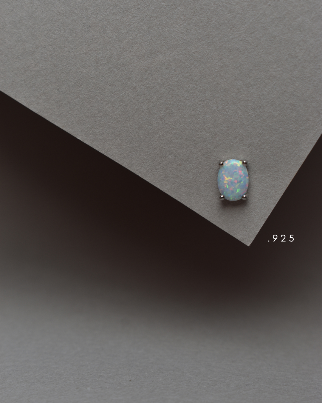 Arete Metal de Luna Ópalo Plata .925