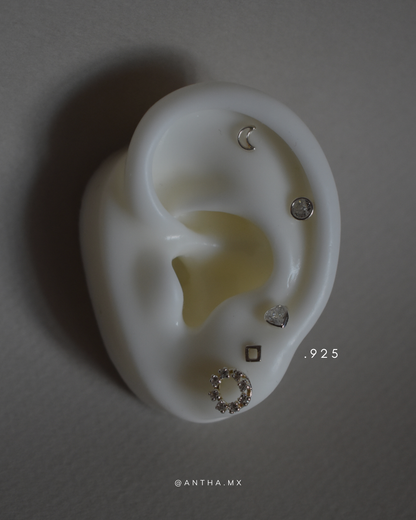 Piercing Metal de Luna Plata .925